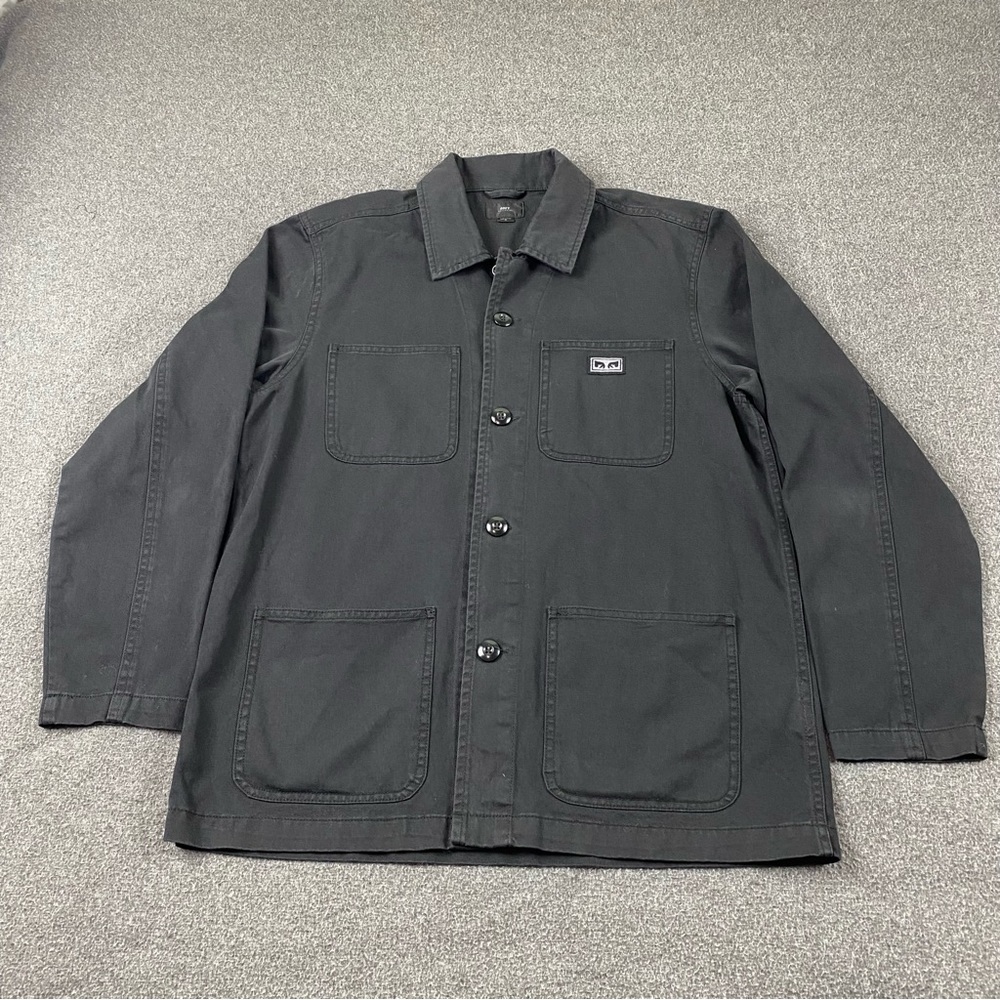 Obey Hard Work Jacket Black Men’s Size Medium. Regular fit workwear jacket.
